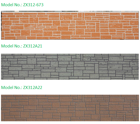 common color coating series Broken Brick Patterns fiber cement board