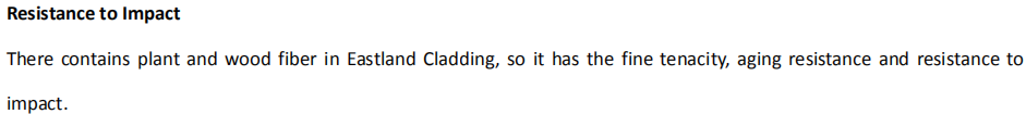 Resistance to Impact advantage of Eastland cladding