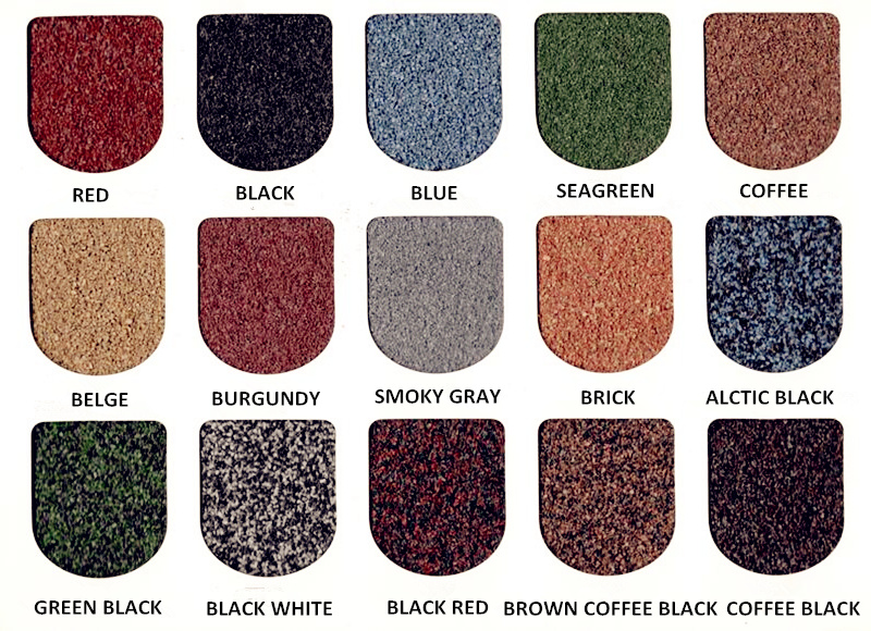 color of stone coated steel roof tile